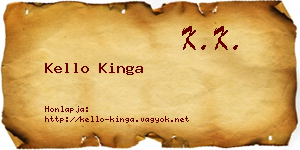 Kello Kinga névjegykártya