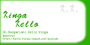 kinga kello business card